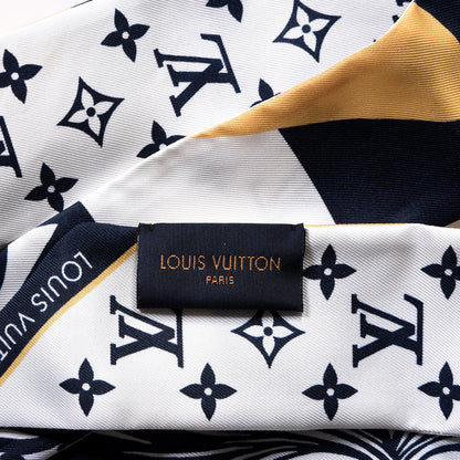 Louis Vuitton Silk Graphic Monogram Blason BB Bandeau Blue 4 of 4