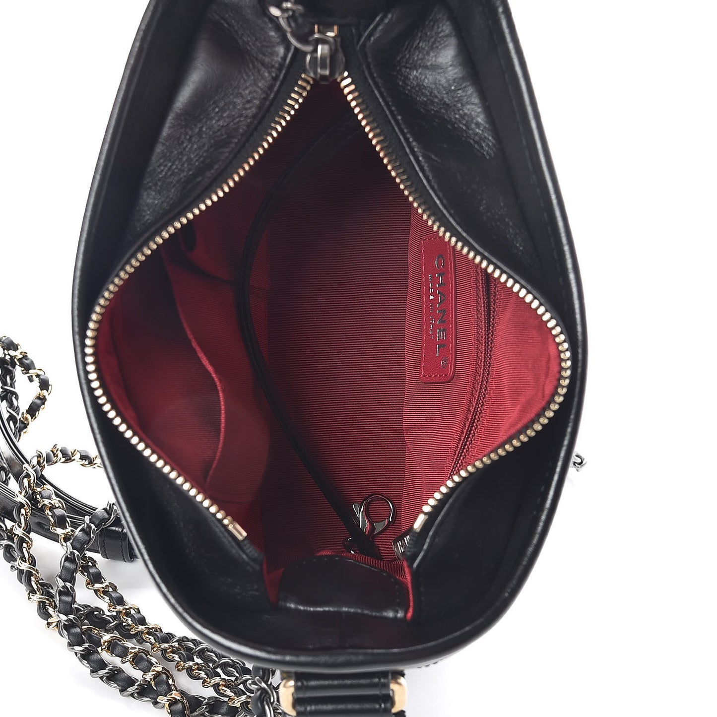 Aged Calfskin Quilted Small Gabrielle Hobo Black