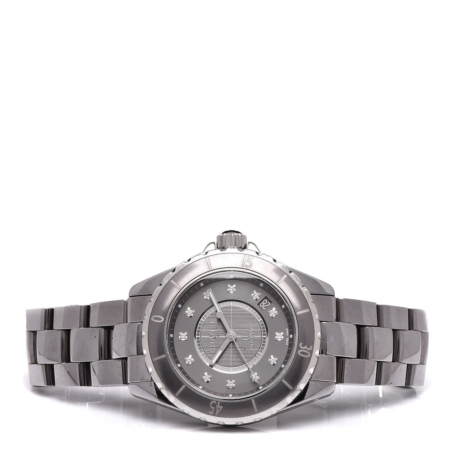 Chanel Titanium Ceramic Diamond 38mm J12 Automatic Watch 3 of 7