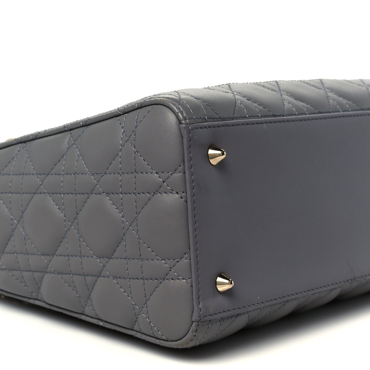 Christian Dior Lambskin Cannage Medium Lady Dior Grey 9 of 10