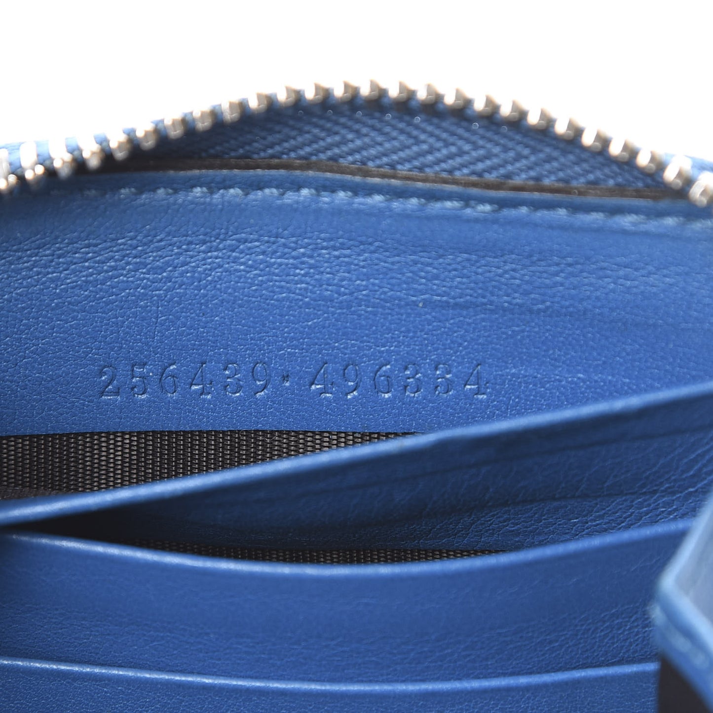 Lambskin Guccissima Long Zip Around Wallet Dark Blue