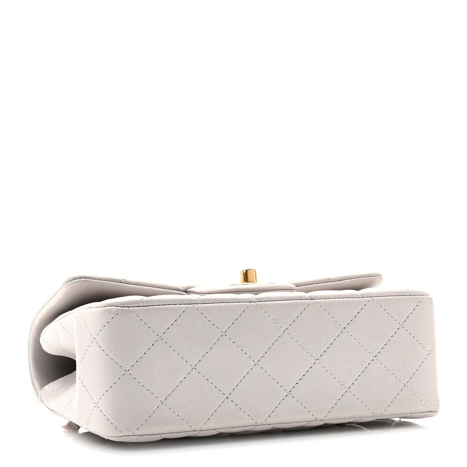 Chanel Lambskin Quilted Mini Top Handle Rectangular Flap Grey 4 of 10
