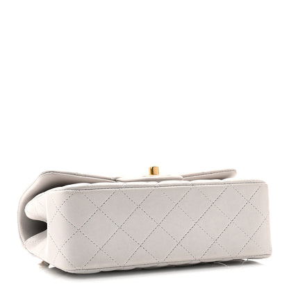 Chanel Lambskin Quilted Mini Top Handle Rectangular Flap Grey 4 of 10