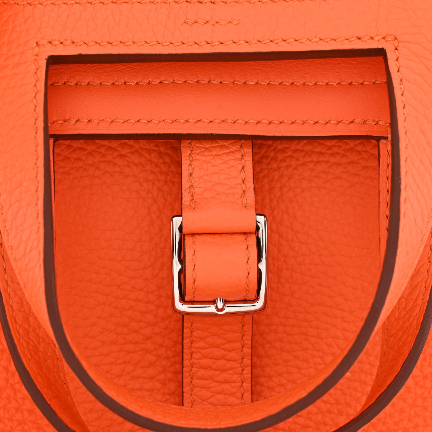 Hermes Taurillon Clemence Halzan 25 Orange Minium 1934852