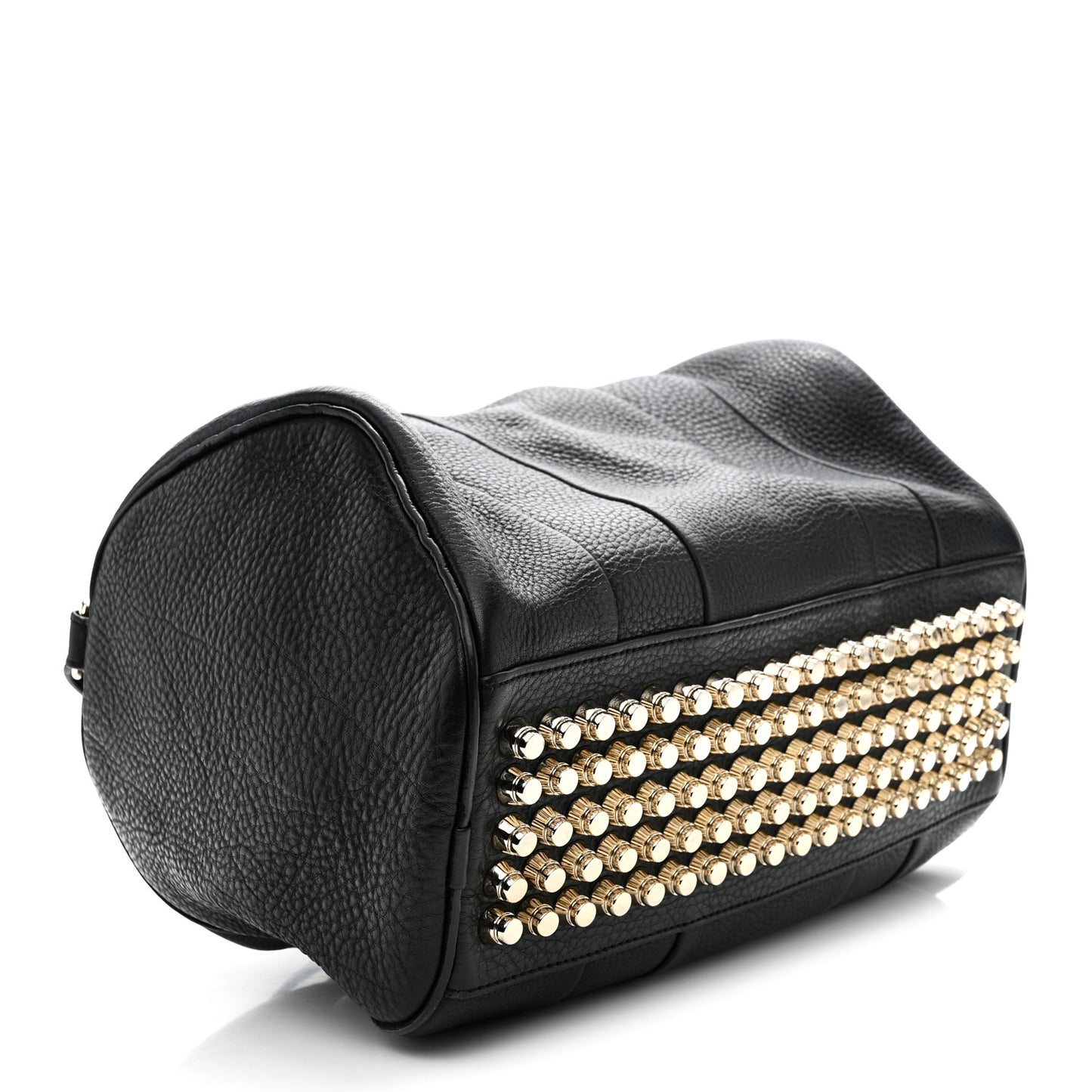 Pebbled Lambskin Rocco Black Pale Gold Hardware
