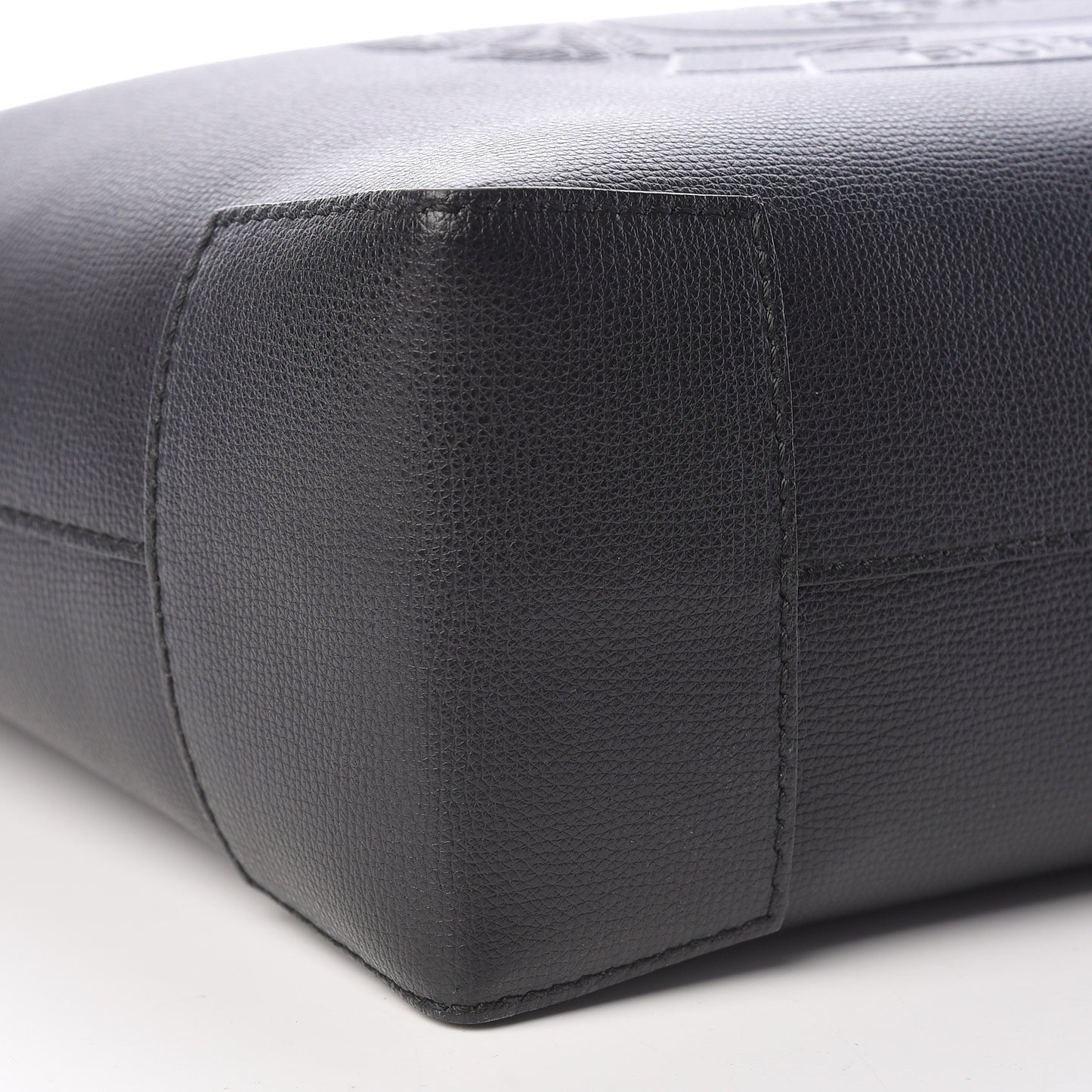 Calfskin Crest Embossed Small Tote Black