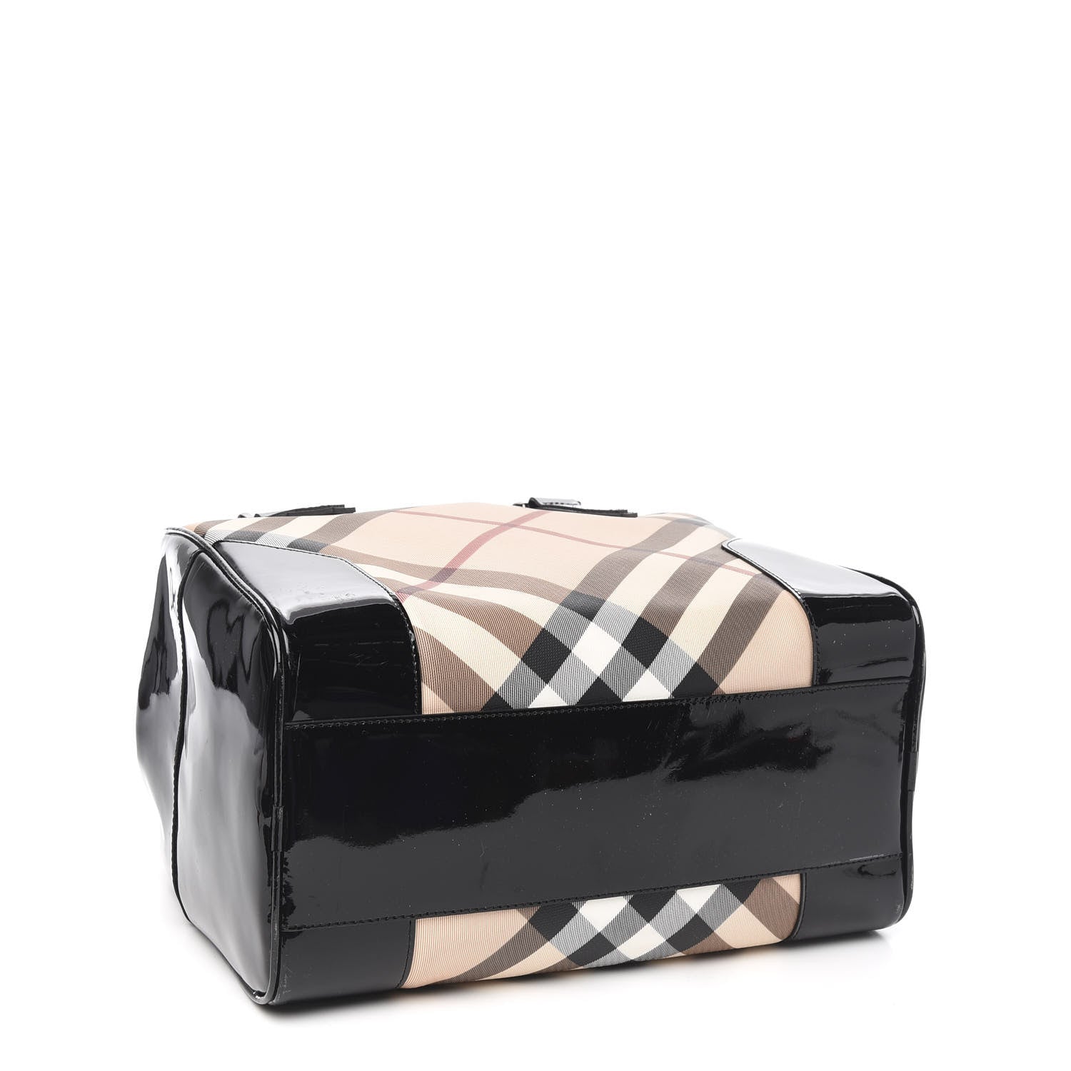 Burberry Nova Check Patent Satchel Black 3 of 11