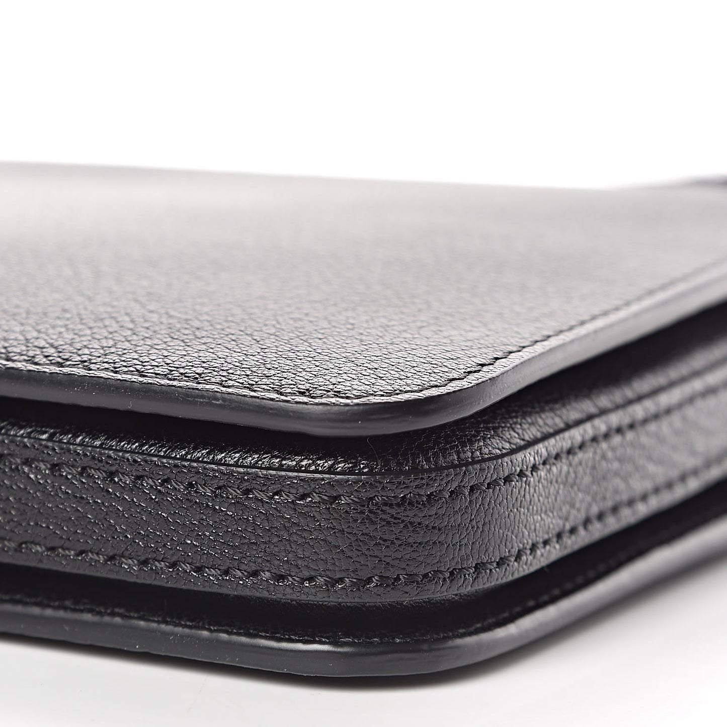 Grainy Goatskin Penhurst D-Ring Triple Zip Crossbody Bag Black