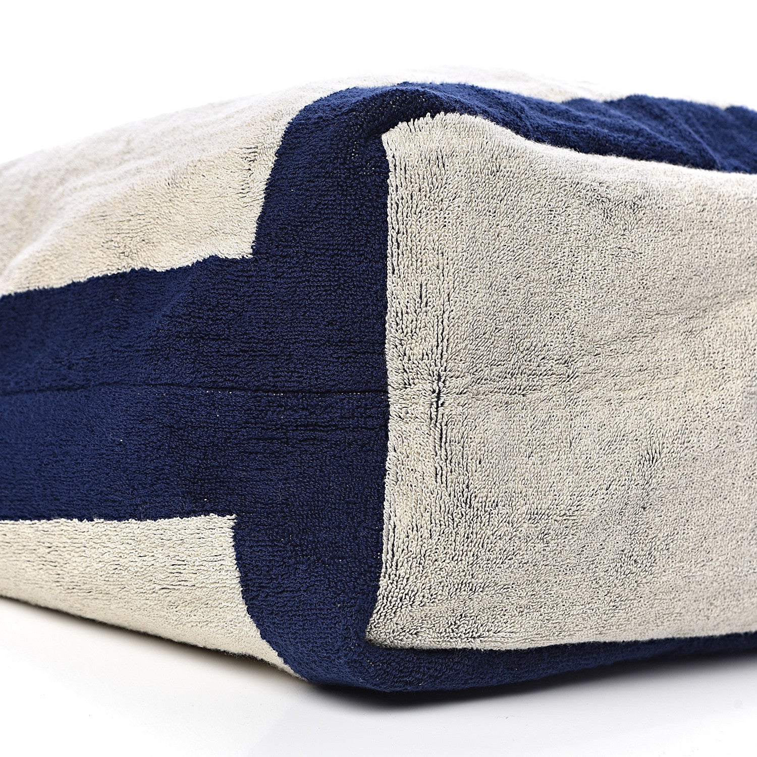 Chanel Terry Cotton CC Beach Tote Towel Set Navy Blue Beige 10 of 12