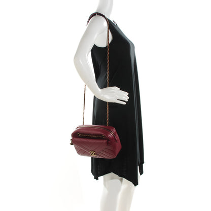 Chanel Lambskin Chevron Large Camera Case Burgundy 2 of 7