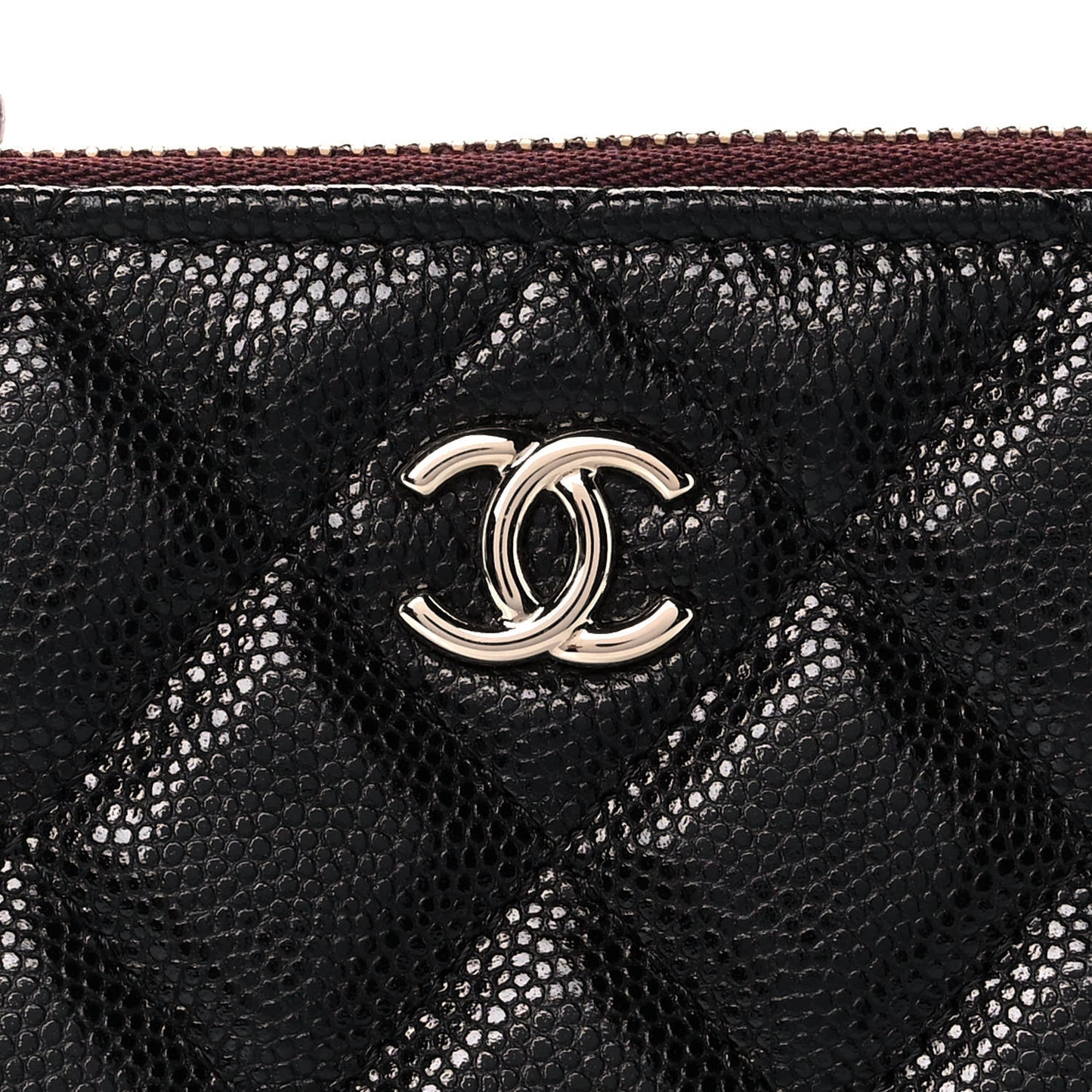 Caviar Quilted Cosmetic Case Black
