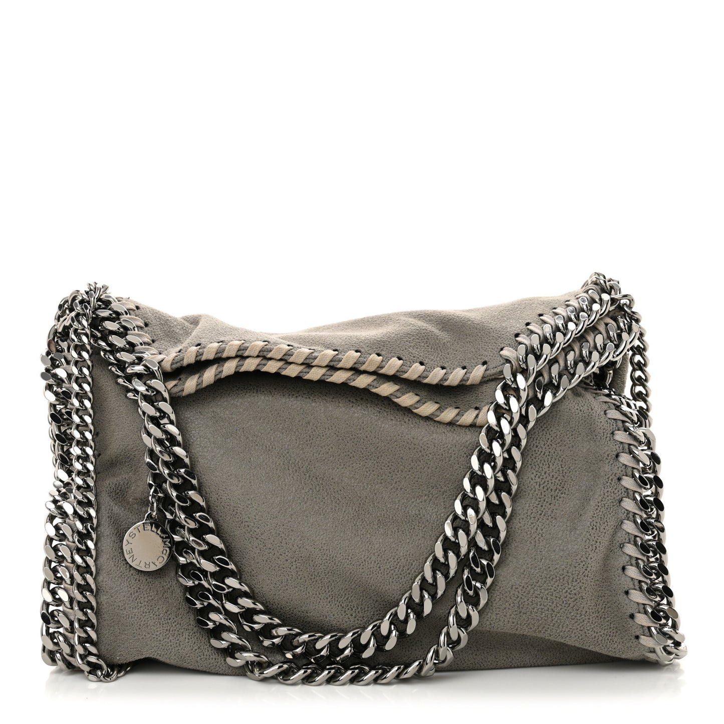 Shaggy Deer Mini Falabella Fold Over Tote Light Grey