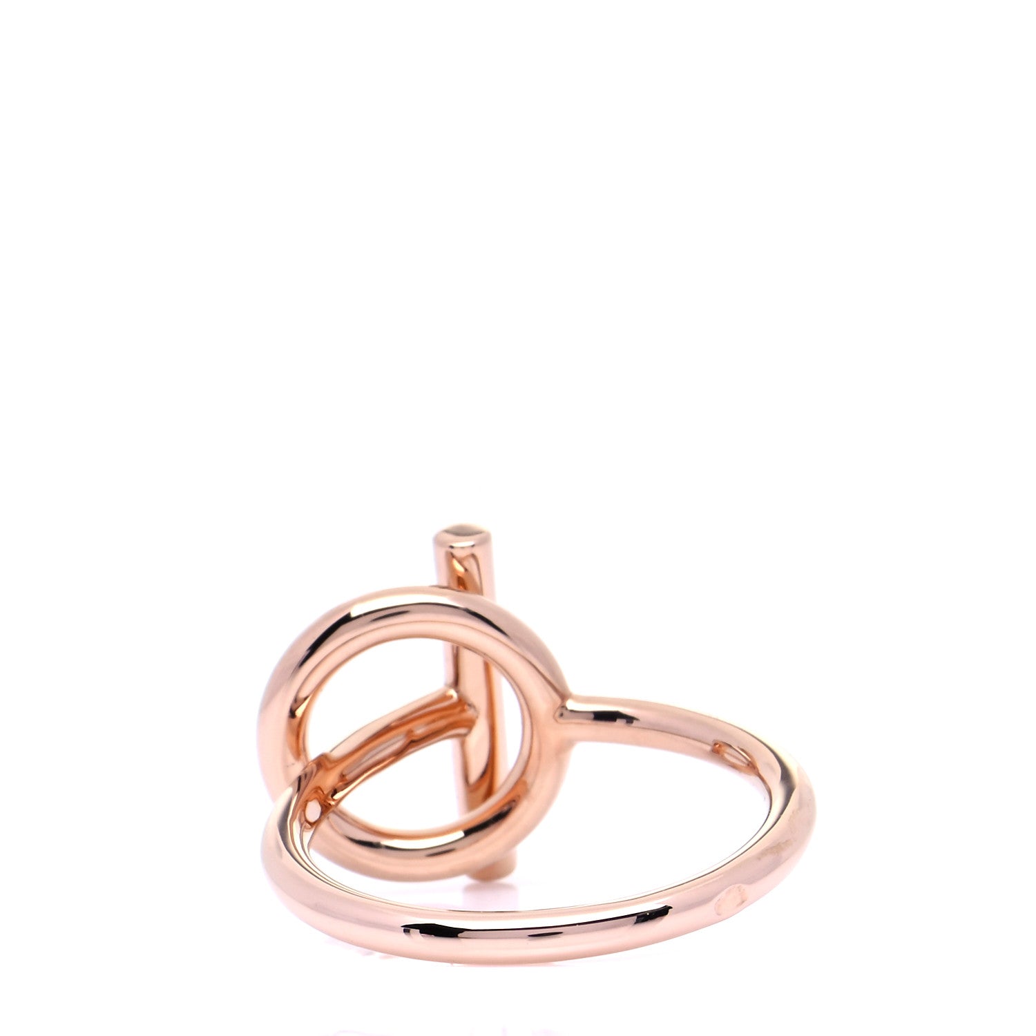 Hermes 18K Rose Gold Diamond PM Echappee Ring 53 6.5 3 of 6