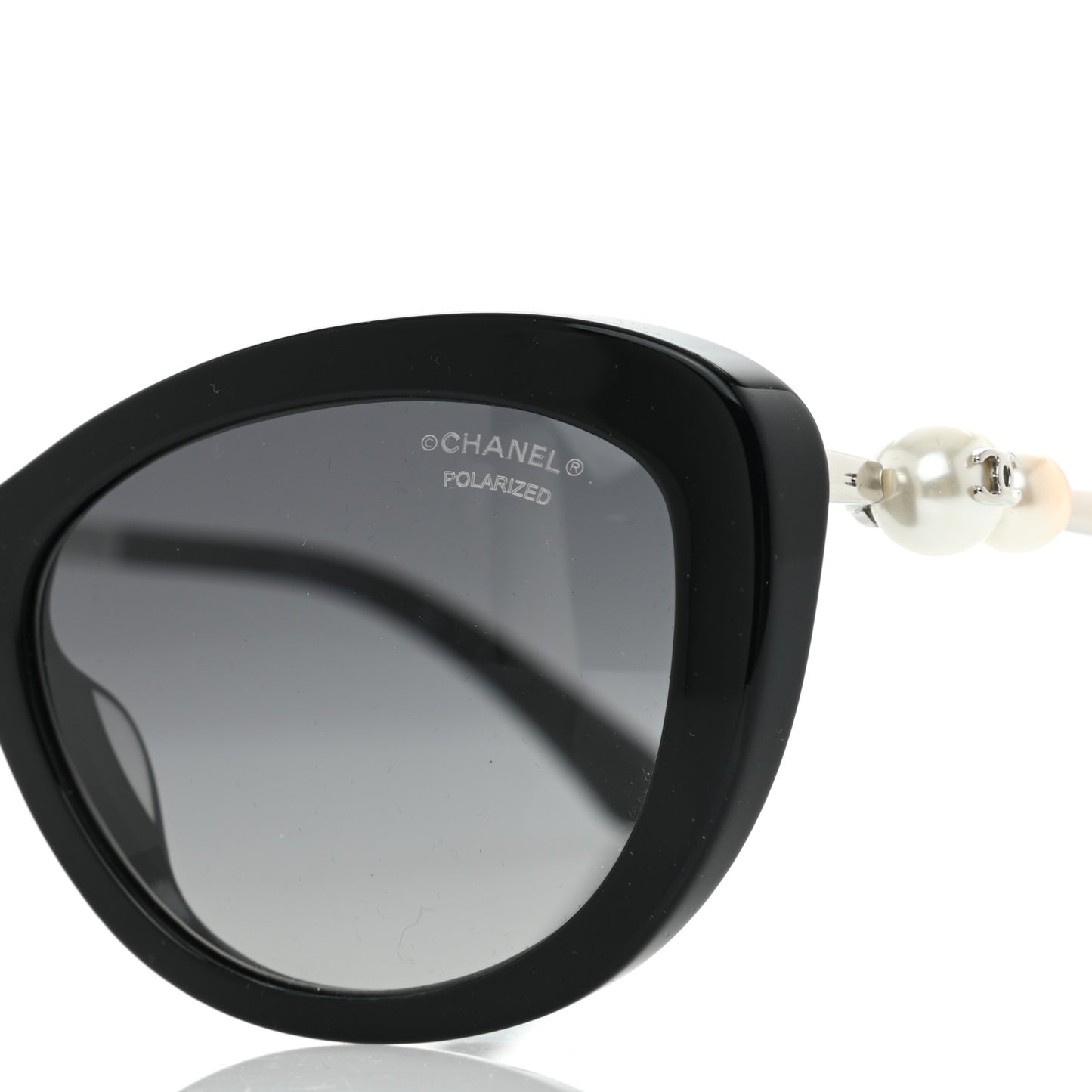 Polarized Cat Eye Pearl Sunglasses 5340-H Black