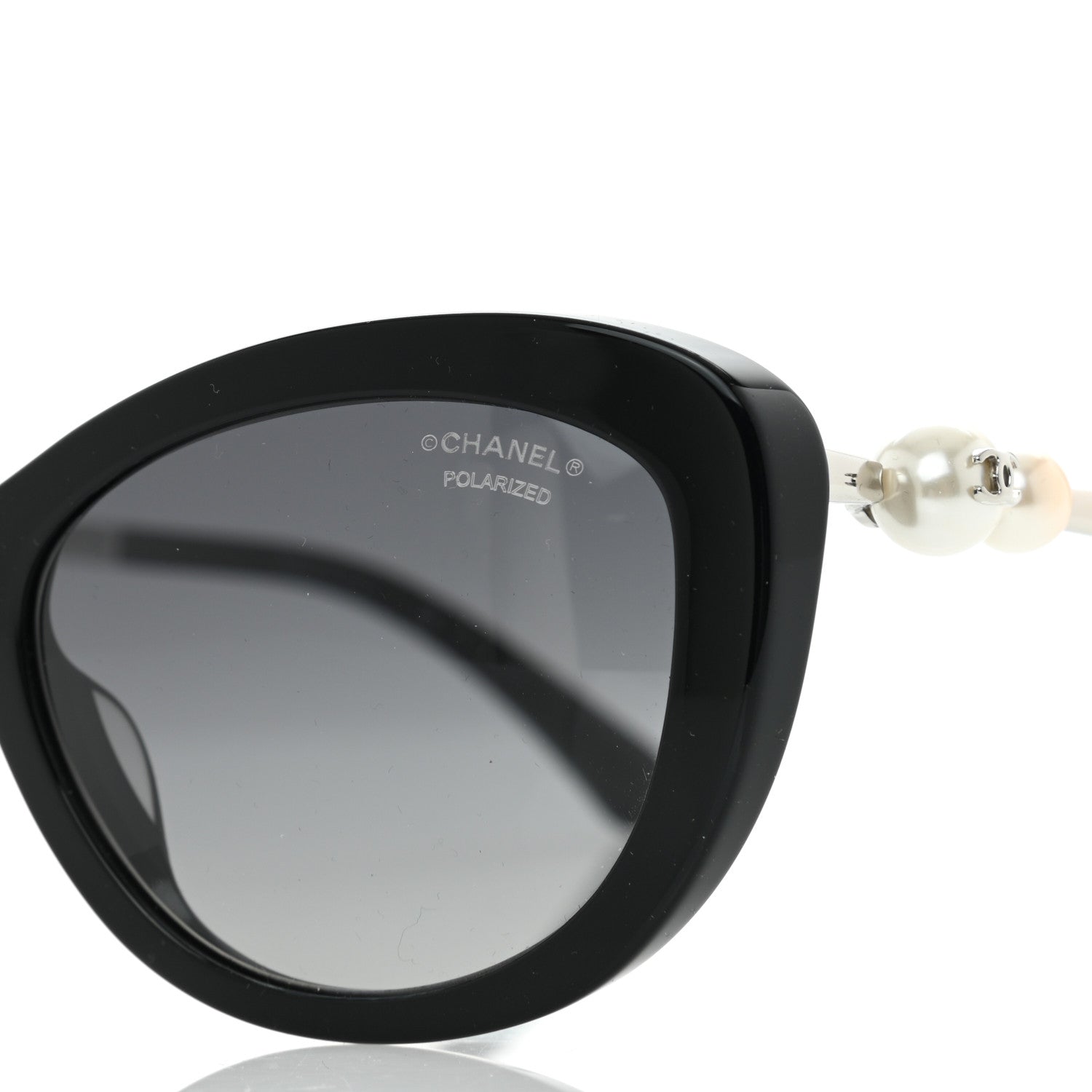 Chanel Polarized Cat Eye Pearl Sunglasses 5340-H Black 5 of 8