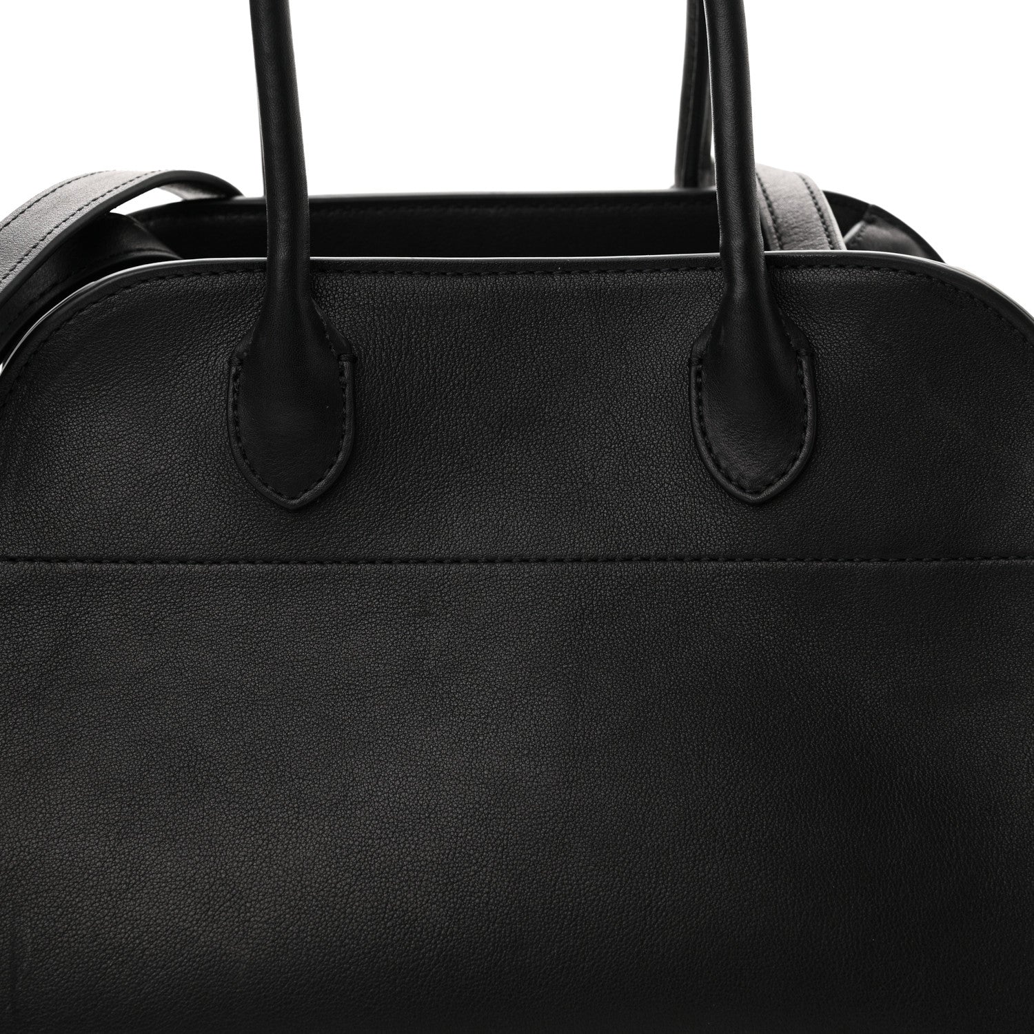 The Row Polished Saddle Calfskin Soft Margaux 10 Bag Black 7 of 10