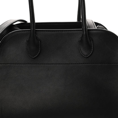 The Row Polished Saddle Calfskin Soft Margaux 10 Bag Black 7 of 10