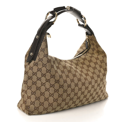 Gucci Monogram Medium Horsebit Chain Hobo Dark Brown 2 of 9