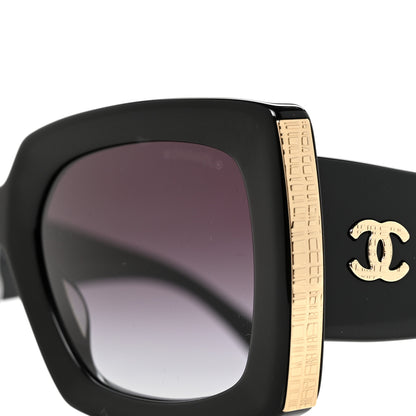 Chanel Acetate Rectangle Sunglasses 5435-A Black 13 of 16