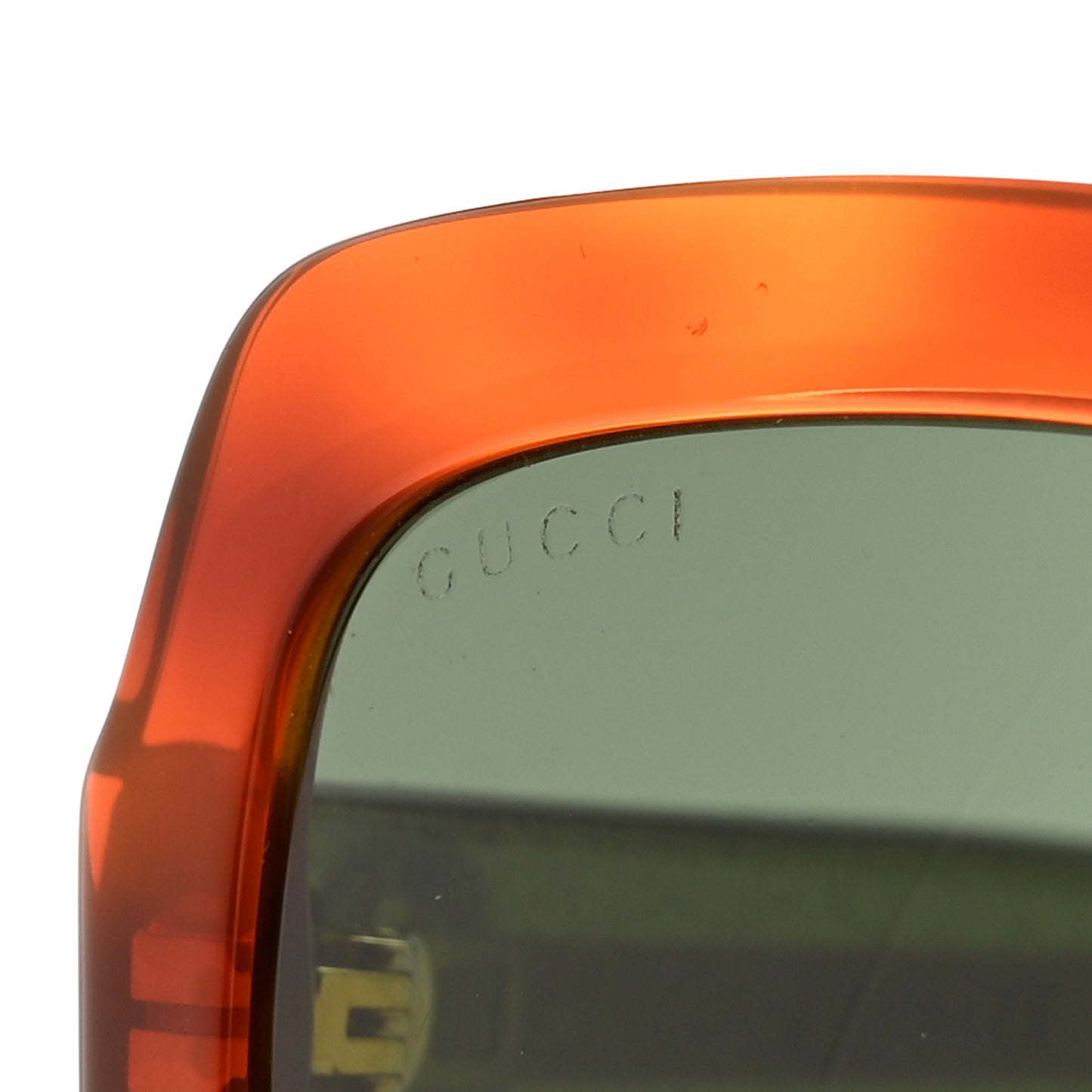 Acetate Square Frame Web Glitter Sunglasses GG0036S Black Green