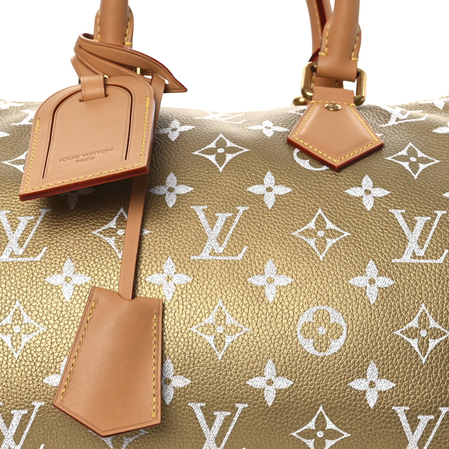 Metallic Calfskin Monogram Speedy P9 Bandouliere 30 Gold Kintsugi