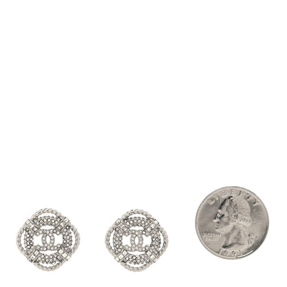Chanel Crystal CC Lifesaver Earrings Silver 2 of 4