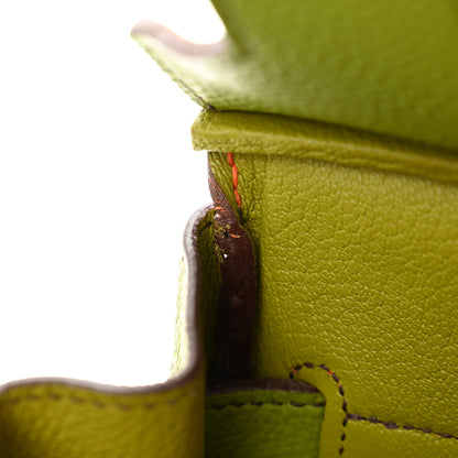 Hermes Togo Birkin 30 Gold Vert Anis Orange 12 of 13