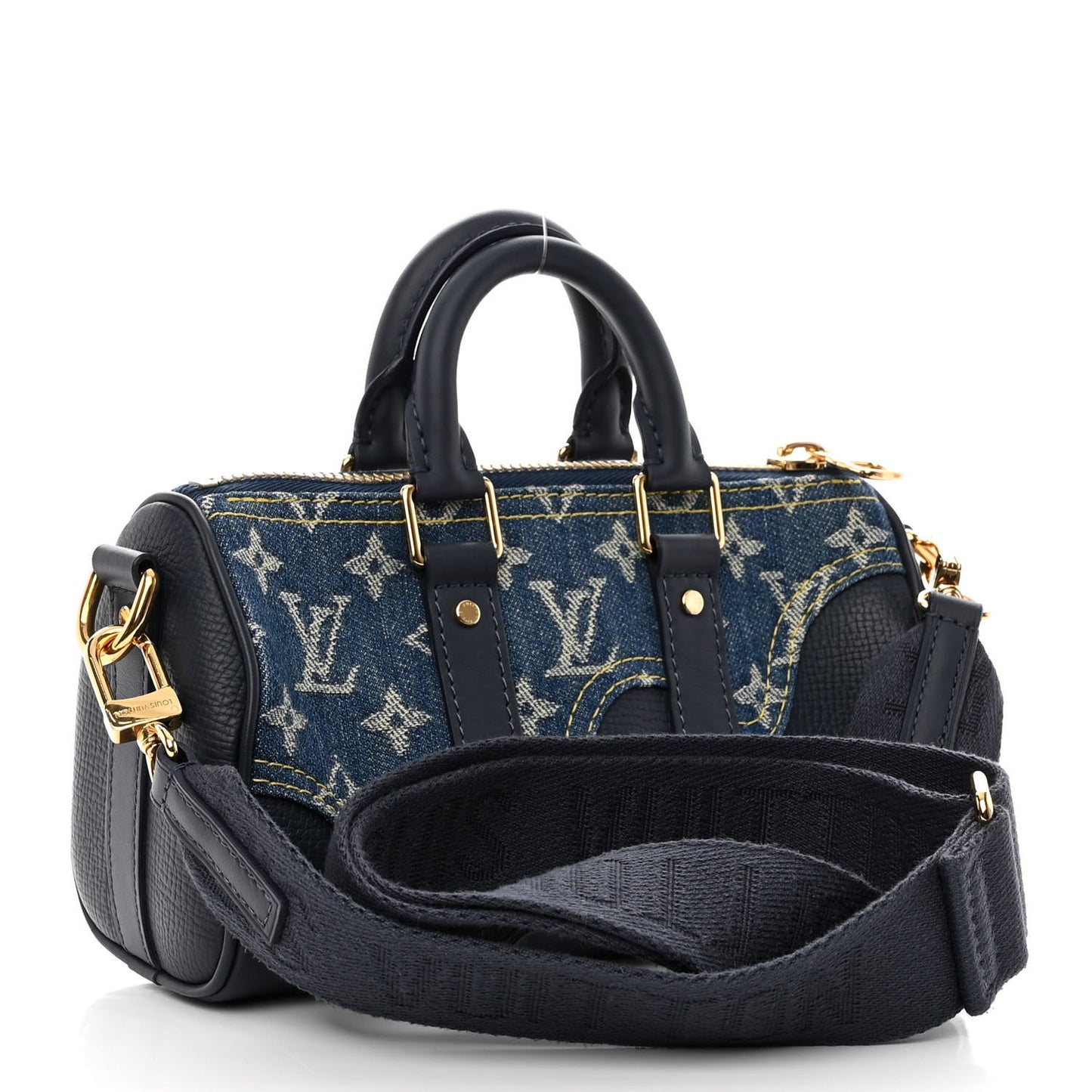 Taurillon Monogram Denim Drip Keepall XS Blue