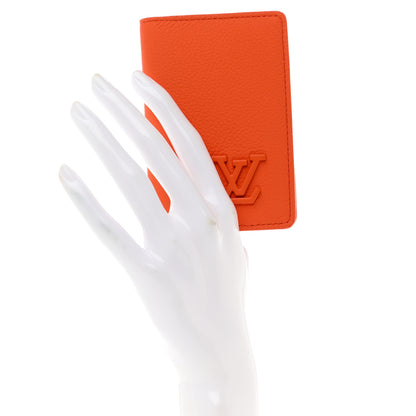 Louis Vuitton Grained Calfskin Pocket Organizer Orange 2 of 6