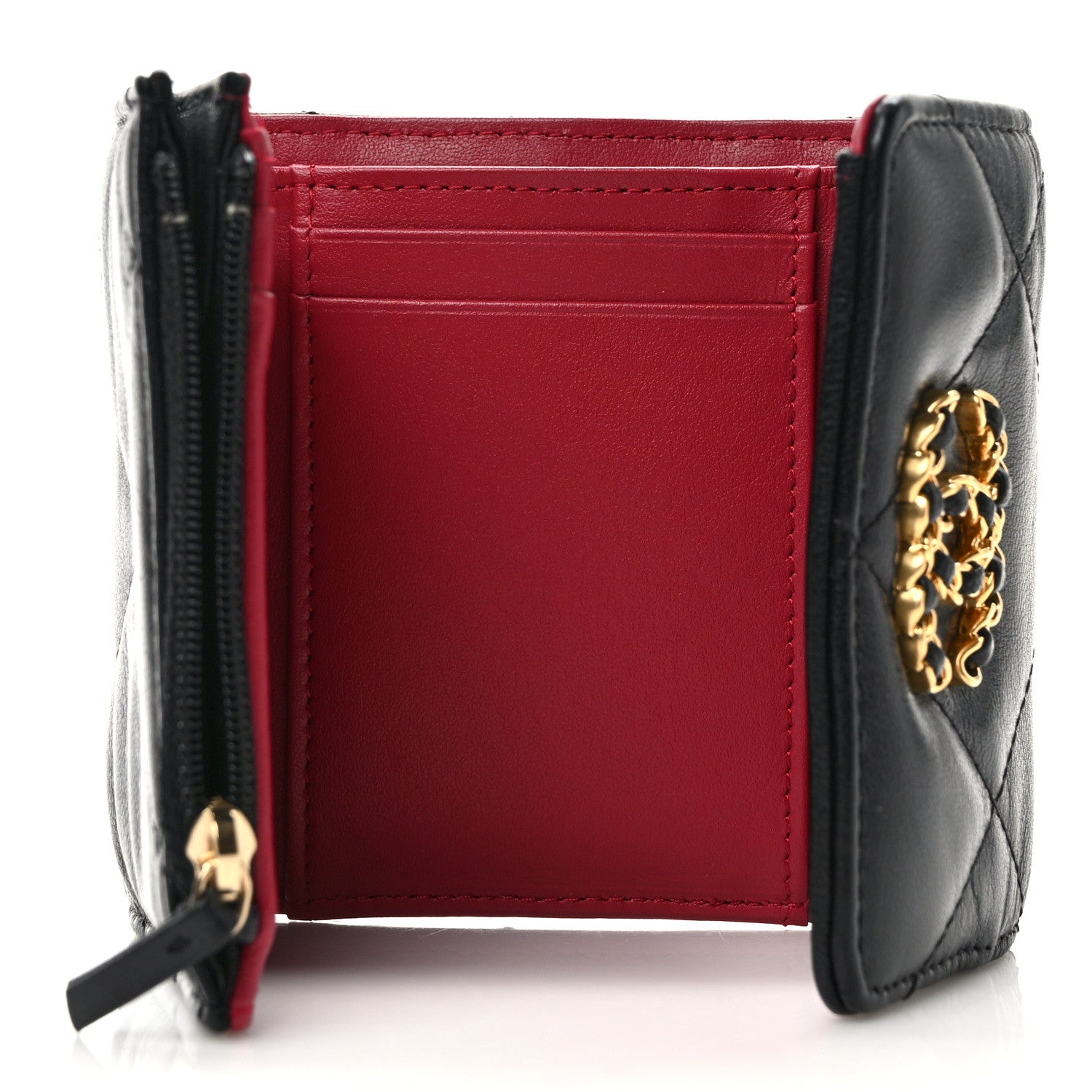 Chanel Goatskin Quilted Chanel 19 Small Flap Wallet Black 5 of 8