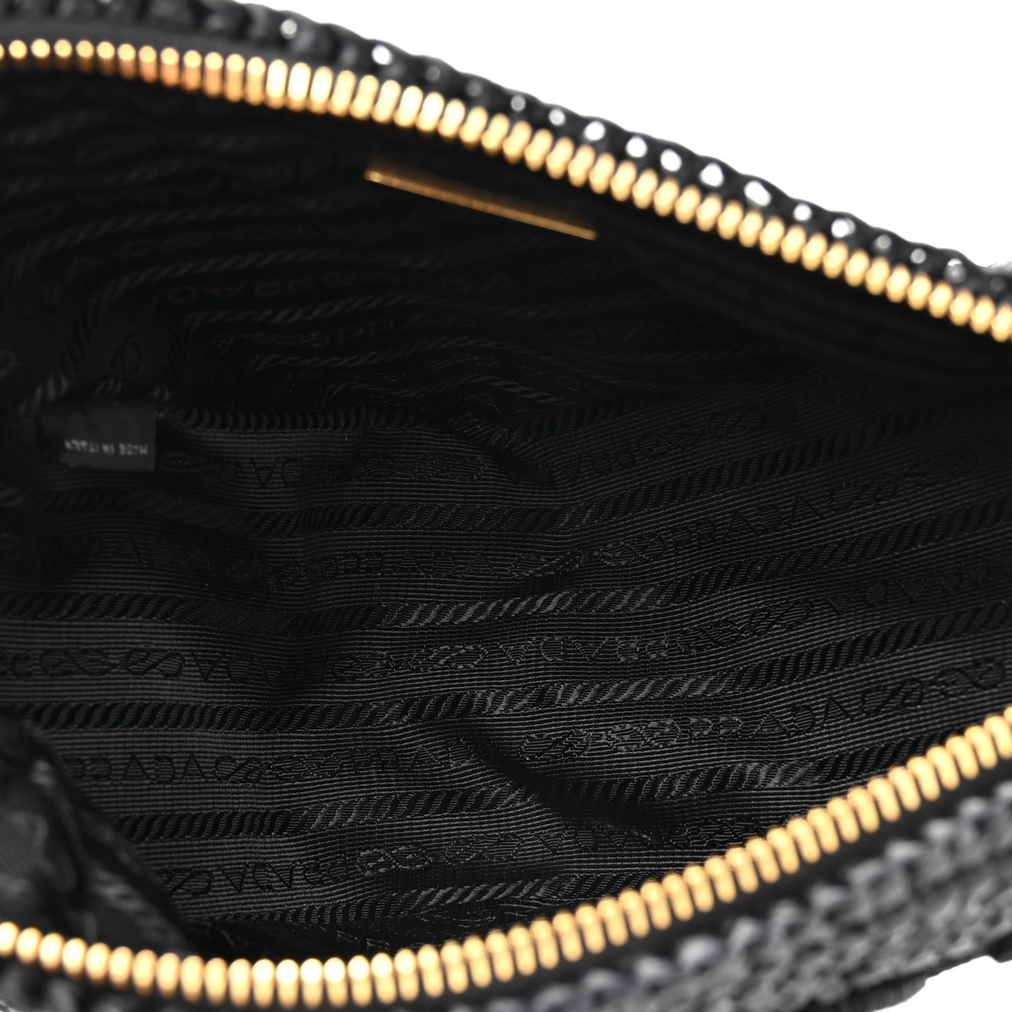 Yarn Raffia Effect Crochet Triangle Shoulder Bag Black