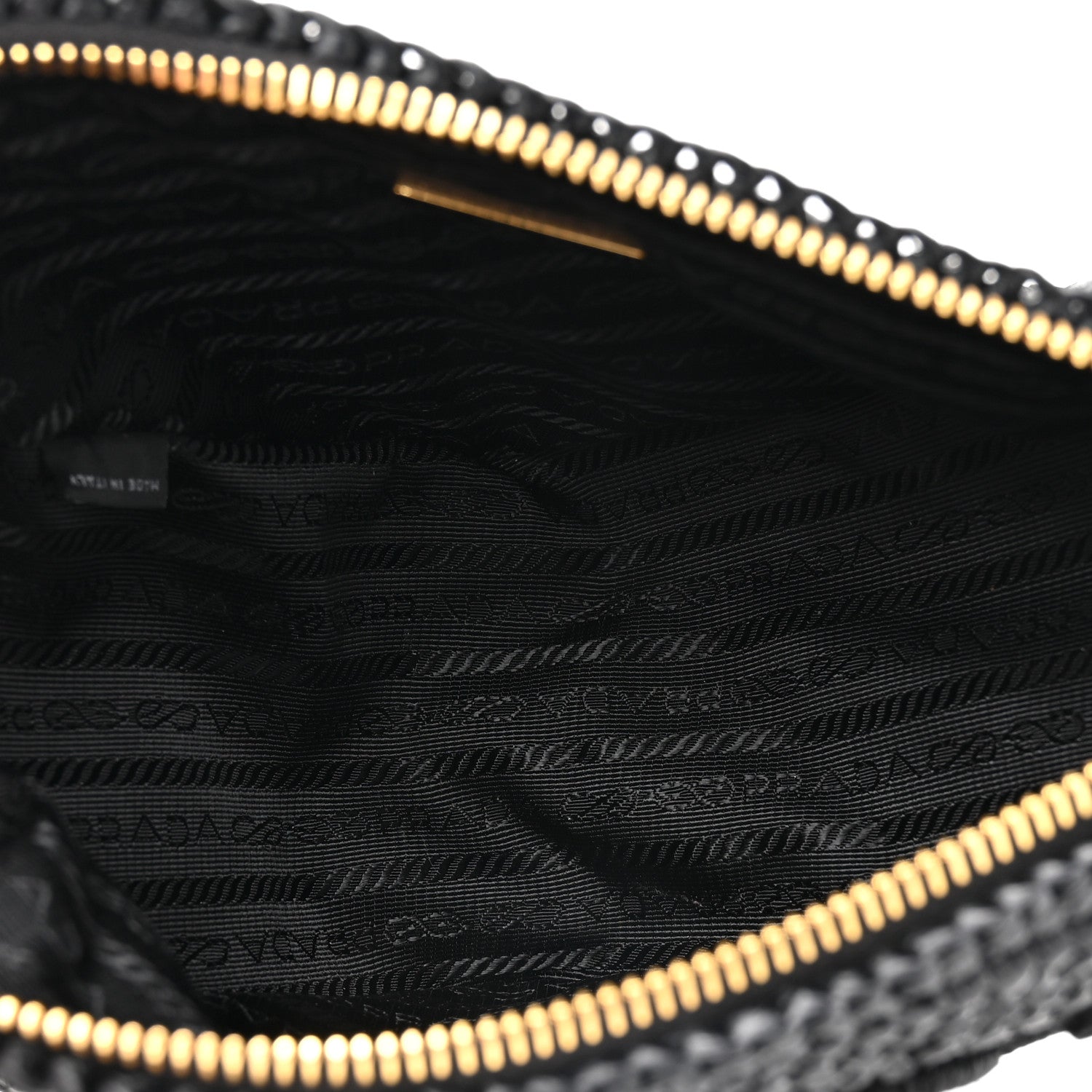 Prada Yarn Raffia Effect Crochet Triangle Shoulder Bag Black 5 of 9