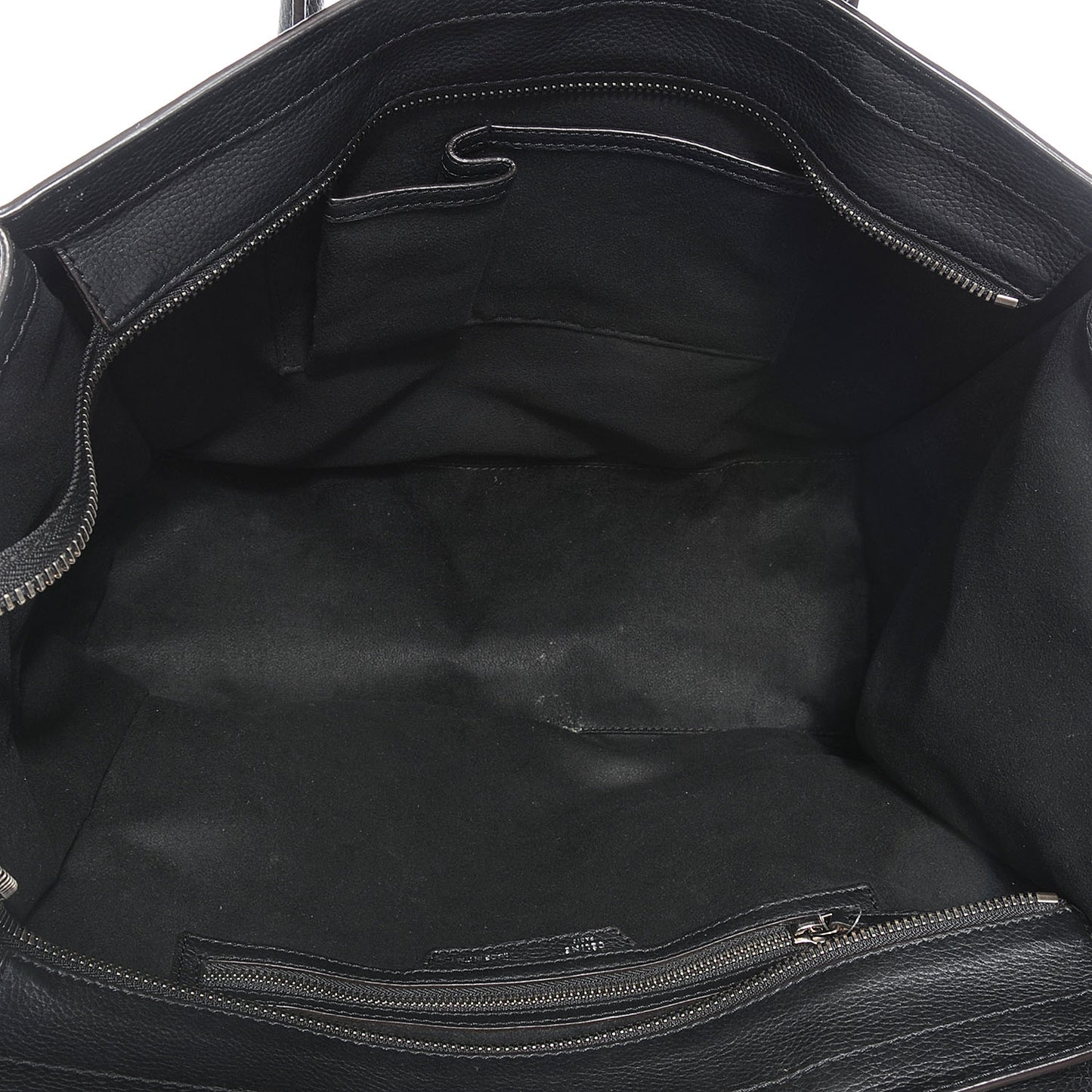Drummed Leather Shoulder Luggage Black