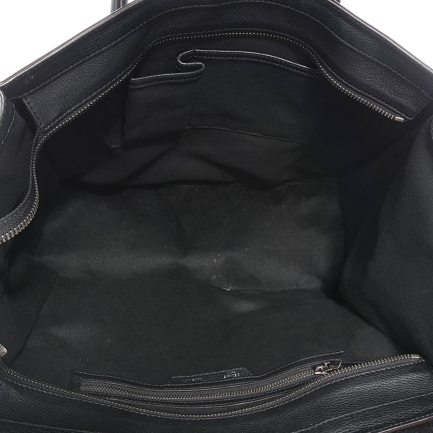 Celine Drummed Leather Shoulder Luggage Black 5 of 7