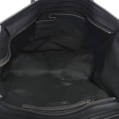 Celine Drummed Leather Shoulder Luggage Black 5 of 7