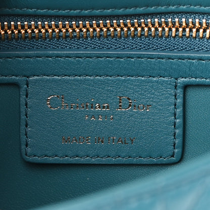 Christian Dior Lambskin Cannage Small Caro Bag Deep Ocean 6 of 10