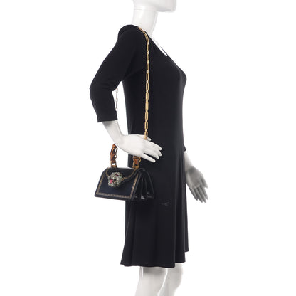 Gucci Calfskin Bamboo Mini Thiara Top Handle Bag Black 2 of 9
