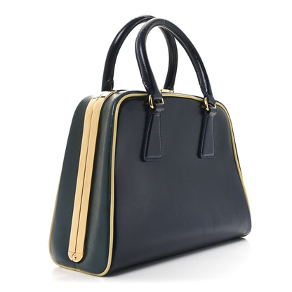 Prada Saffiano Vernice Pyramid Bag Royal Azzurr 3 of 9