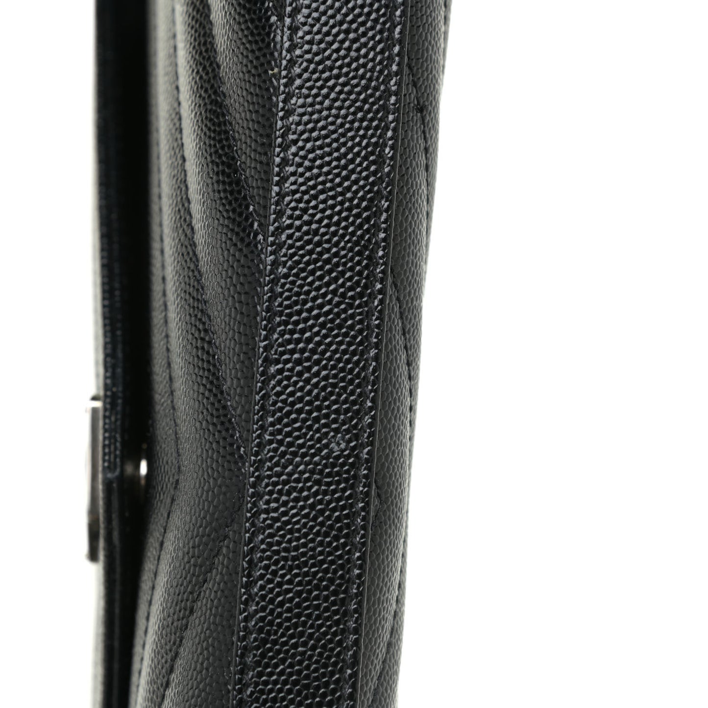 Grain De Poudre Matelasse Chevron Monogram Chain Wallet Black