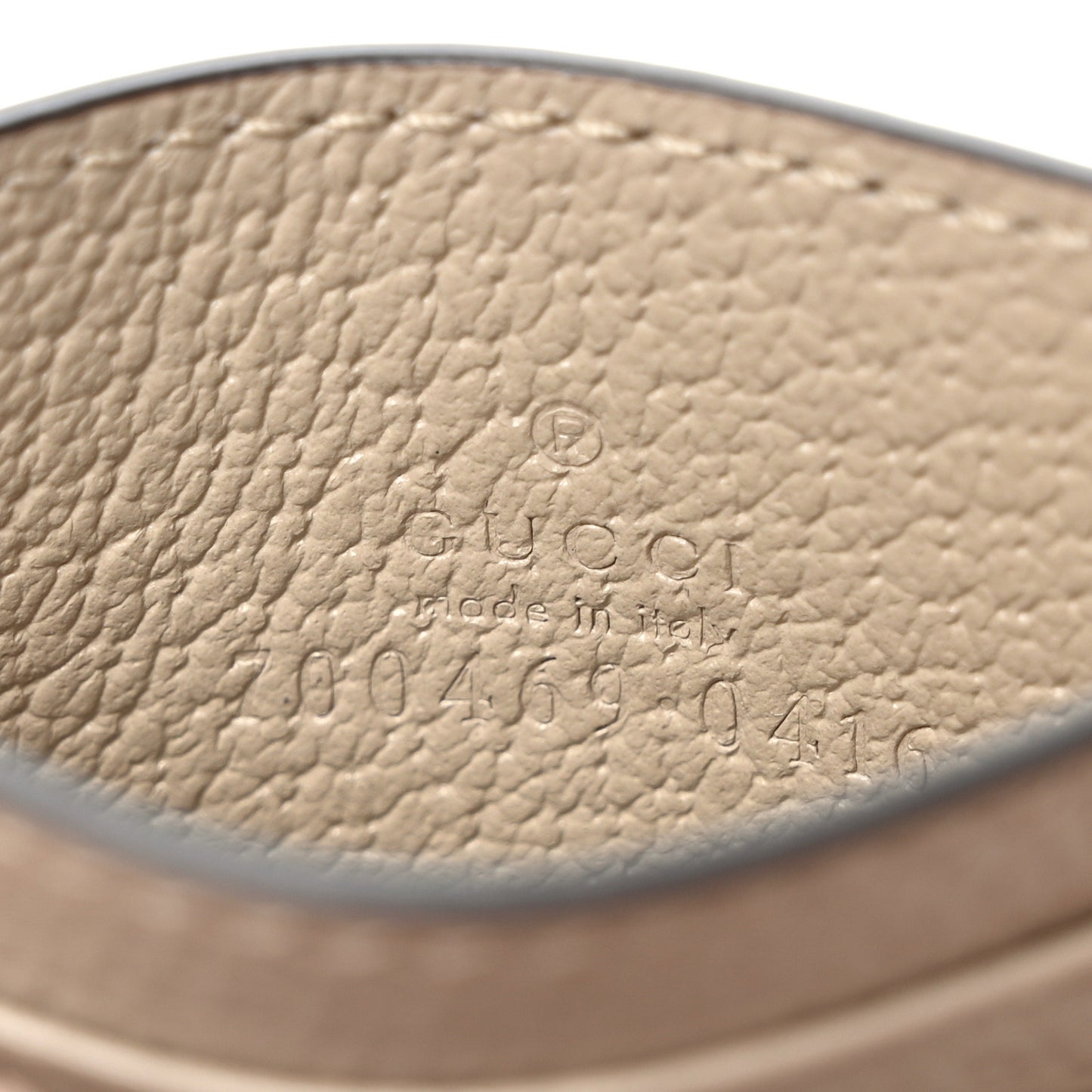 Textured Dollar Calfskin Horsebit 1955 Card Holder Beige