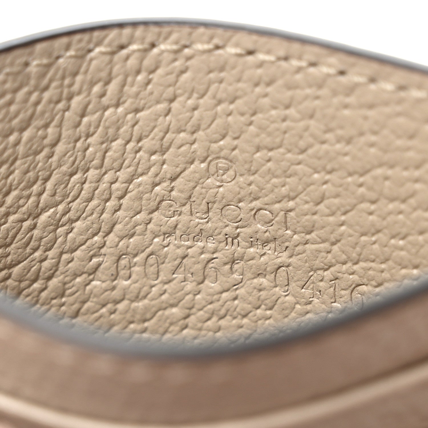 Gucci Textured Dollar Calfskin Horsebit 1955 Card Holder Beige 6 of 6