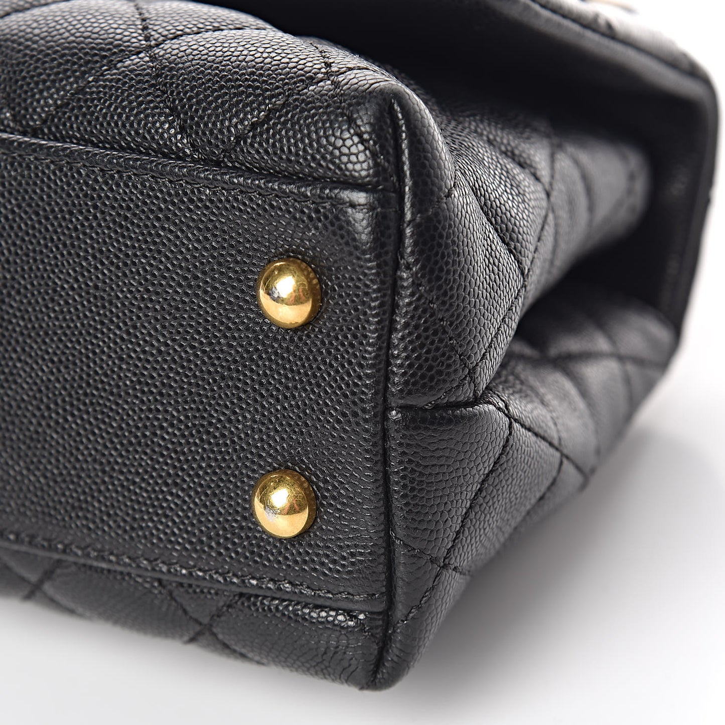 Caviar Quilted Mini Coco Handle Flap Black