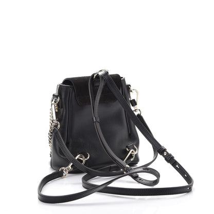 Chloe Suede Calfskin Mini Faye Backpack Black 4 of 10