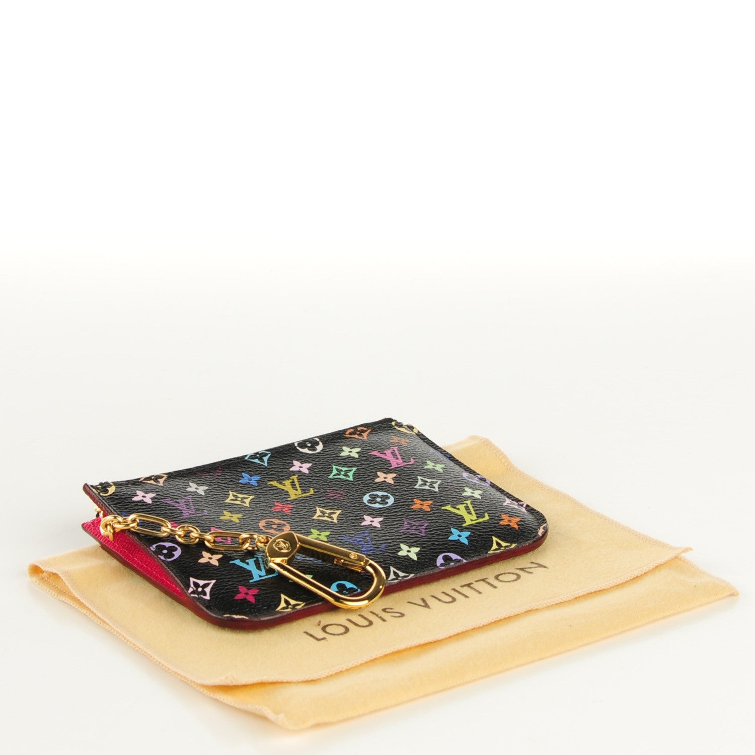 Louis Vuitton Monogram Multicolor Key Pouch Black 4 of 7