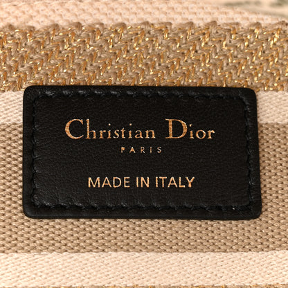 Christian Dior Canvas Embroidered Hibiscus Printed Medium Lady D-Lite Beige Multicolor 5 of 9