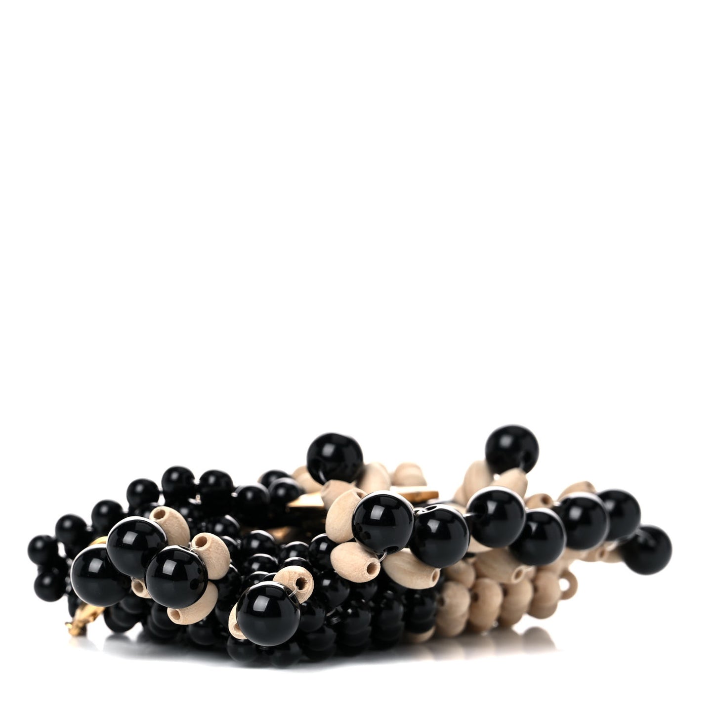 Acrylic Wood Beaded Pico Baguette Charm Natural