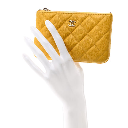 Chanel Caviar Quilted Small Pouch Yellow 2 of 9