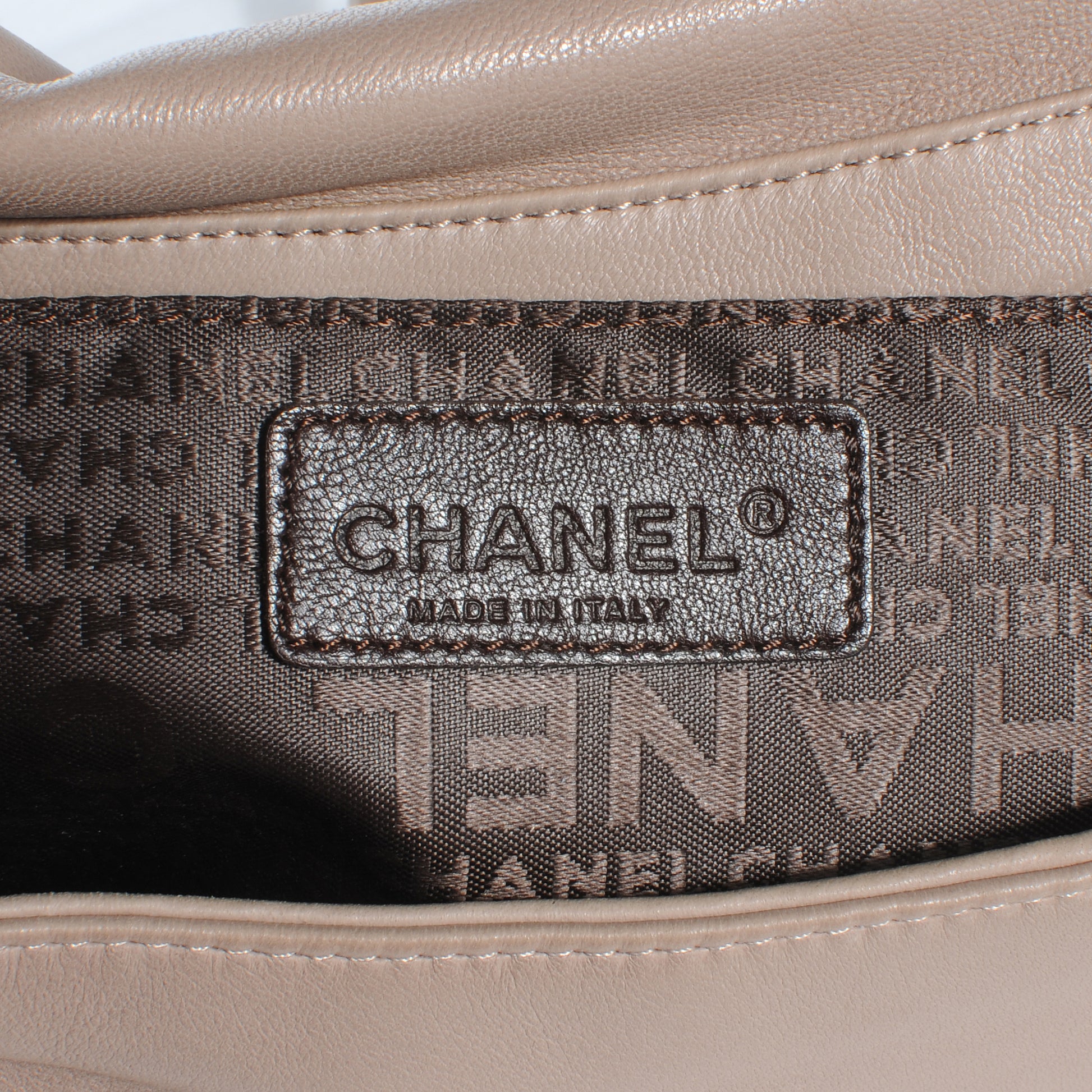 Chanel Lambskin Pleated Flap Bag Taupe 5 of 7
