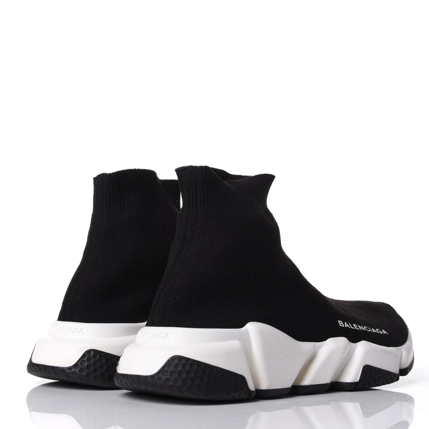 Neoprene Knit Womens Speed Sneakers 36 Black White