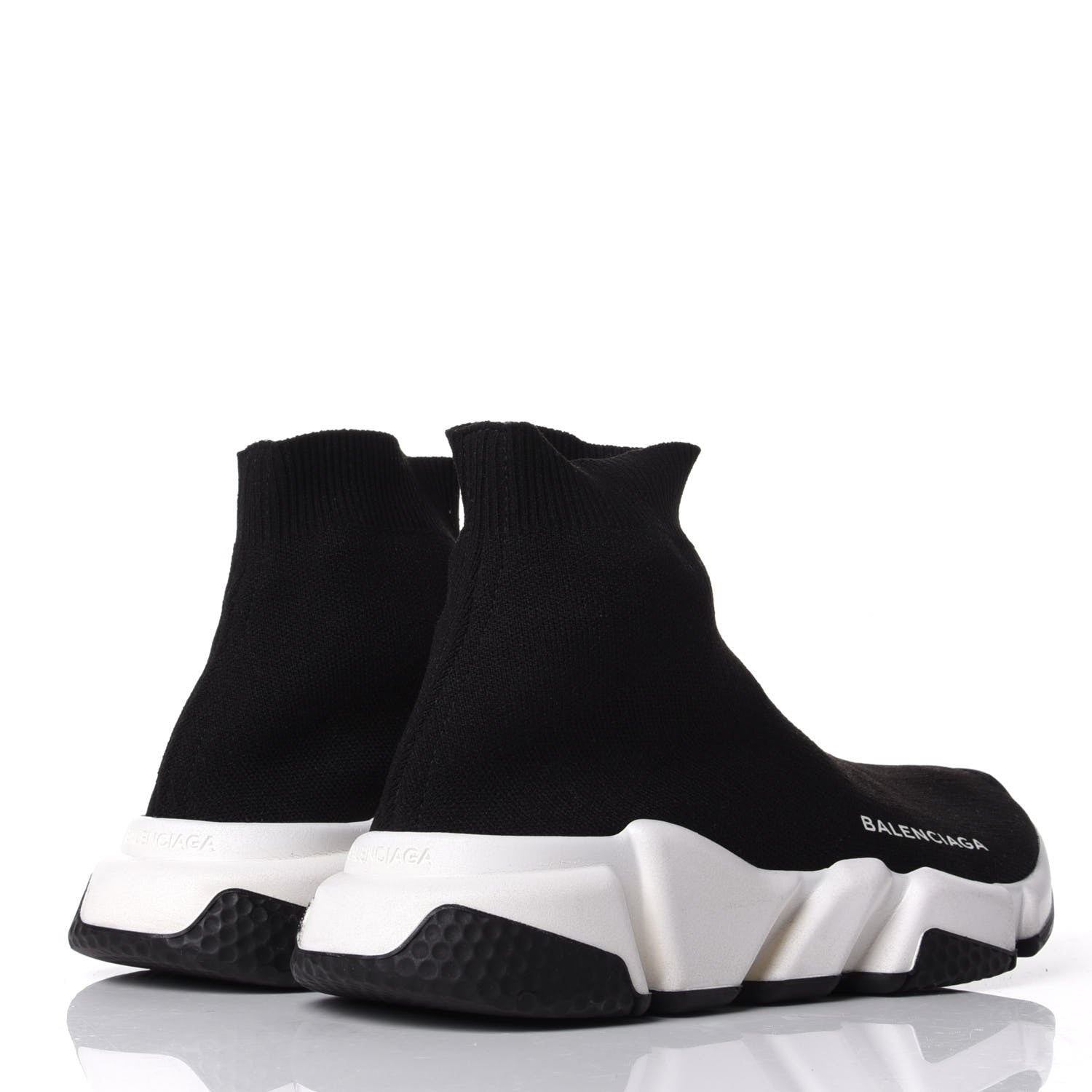 Balenciaga Neoprene Knit Womens Speed Sneakers 36 Black White 4 of 9